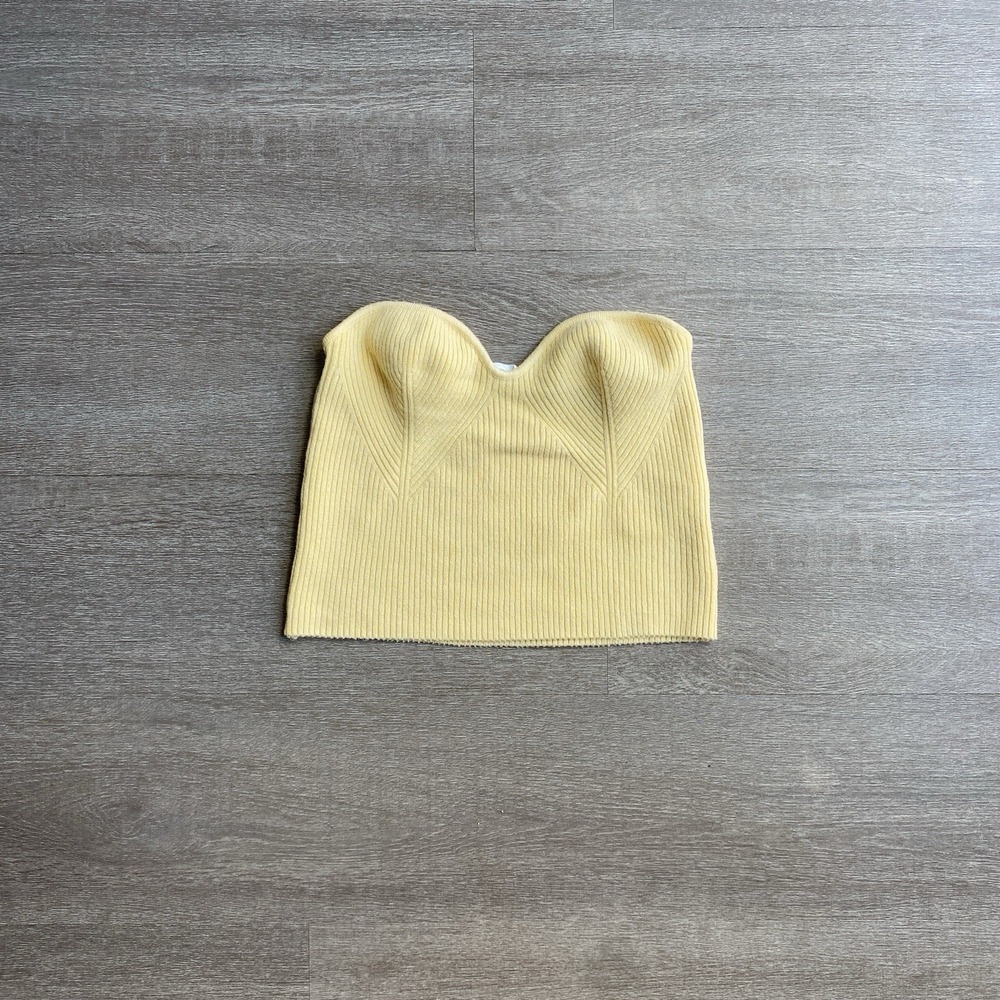 Double Zero Strapless Sweetheart‎ Knit Crop Top Women's Size Small